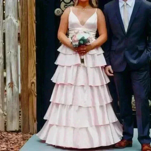 Dresses & Skirts - Pink Satin Dress Size Medium